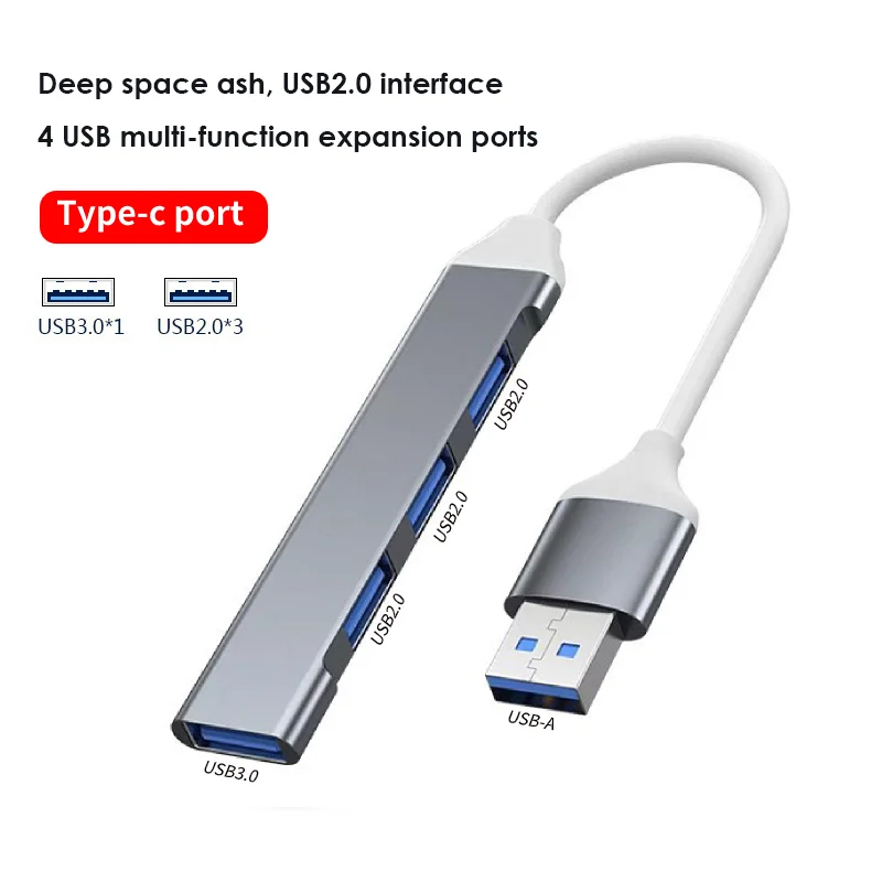 

RYRA USB Hub USB3 0 5Gbps 4 Ports Charging External Splitter Portable Travel Dock Expansion Adapter For Silver USB Hubs