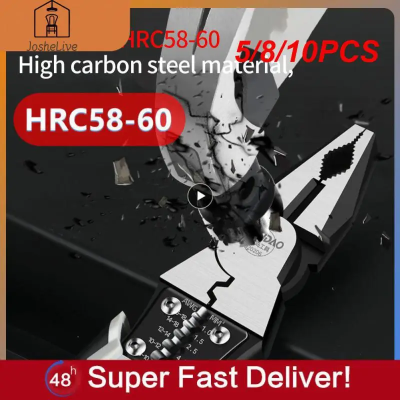 5/8/10PCS Wire Pliers Wire Stripping Cable Cutters Carbon Steel Industrial Diagonal Pliers Super Alloy Wire Cutters Labor-saving
5/8/10PCS Wire Pliers Wire Stripping Cable Cutters Carbon Steel Industrial Diagonal Pliers Super Alloy Wire Cutters Labor-saving