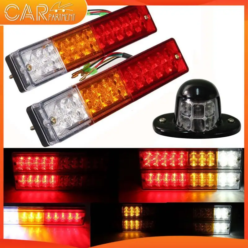 

Waterproof Bright 2PCs 20 LED Truck Lorry Trailer Stop Rear Tail Light Warning Turn Light + 1PC License Plate Lamp