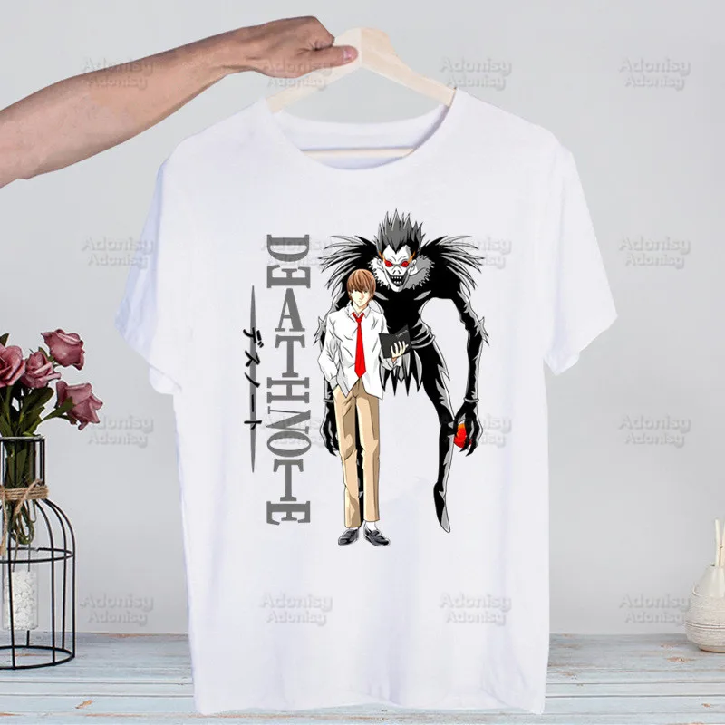 

Death Note Anime T Shirt Men Washed Tops Tees Harajuku L Ryuk Tshirt Hip Hop Male Ryuuku Animation Collectable T-shirts