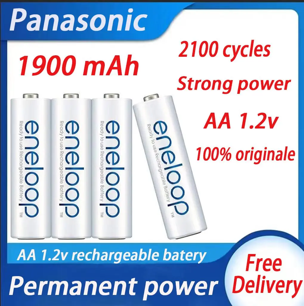 

100% NEW Panasonic Eneloop Original Battery Pro 1.2V AA 2100mAh NI-MH Camera Flashlight Toy Pre-Charged Rechargeable Batteries