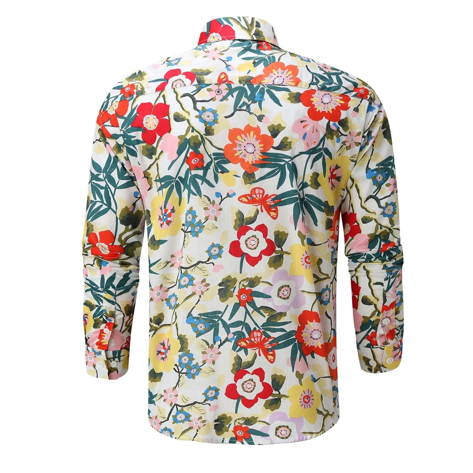 Men's Spring And Summer Shirt Top Long-sleeved Hawaiian Tops Floral Color Print Shirt Beach Button Work Office plus Size T Shirt
Men's Spring And Summer Shirt Top Long-sleeved Hawaiian Tops Floral Color Print Shirt Beach Button Work Office plus Size T Shirt