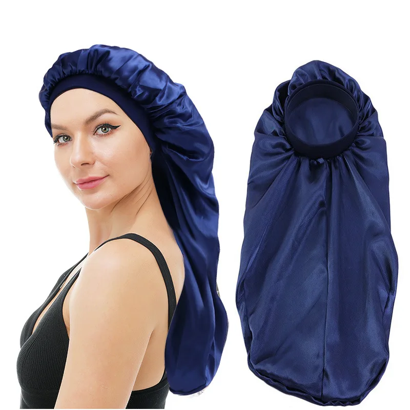 New with high elastic hair band Long Satin Bonnet Sleep Cap Night Cap Hair Care Bonnet Nightcap for Women Men Chemical Caps
New with high elastic hair band Long Satin Bonnet Sleep Cap Night Cap Hair Care Bonnet Nightcap for Women Men Chemical Caps