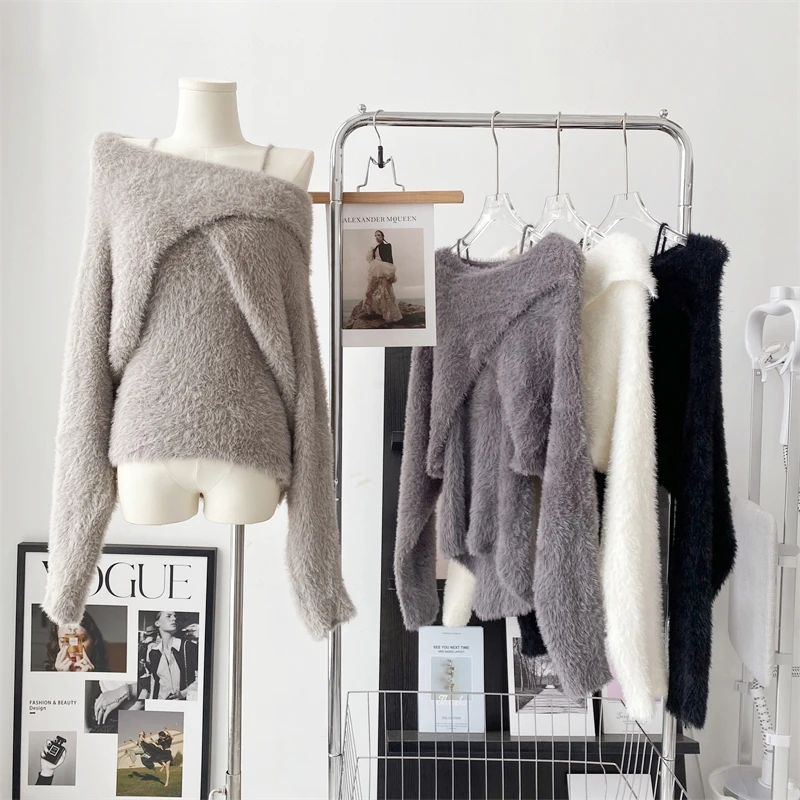 Lauri Laki New 2 Pics Sets Irregular Square Collar Knit Sweater + Sweater Cape Autumn Winter Tops Knitwear
Lauri Laki New 2 Pics Sets Irregular Square Collar Knit Sweater + Sweater Cape Autumn Winter Tops Knitwear