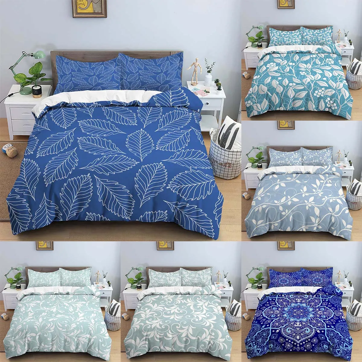 Flower Leaves Duvet Cover Fashion Pattern Print Comforter Covers With Pillow Case Family King Queen Size Bedding Set For Adult
Flower Leaves Duvet Cover Fashion Pattern Print Comforter Covers With Pillow Case Family King Queen Size Bedding Set For Adult