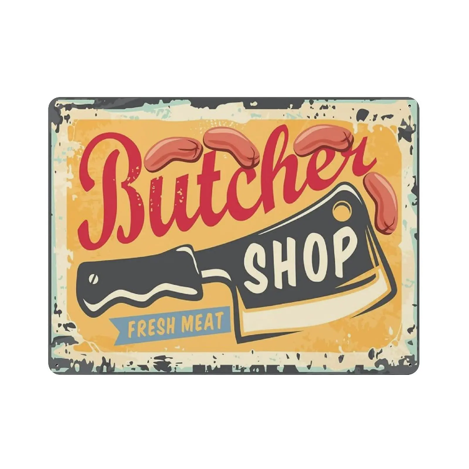 PPFINE Metal Tin Sign Butcher Shop with Cleaver Graphi Vintage Tin Poster Metal Sign Wall Decoration Country Kitchen Home Garage 
PPFINE Metal Tin Sign Butcher Shop with Cleaver Graphi Vintage Tin Poster Metal Sign Wall Decoration Country Kitchen Home Garage