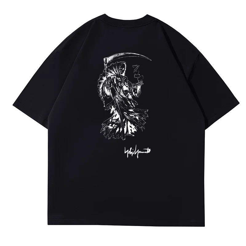

Летняя мужская футболка Y-3 Yohji Yamamoto 2023 с принтом серпа смерти Y3 хлопковые футболки свободные классические топы с коротким рукавом для мужчин и женщин