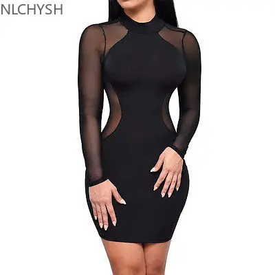 Sexy Bandage Bodycon Dress Women Long Sleeve Summer Evening Party Short Mini Dresses Hollow Out See Through Mesh Vestidos
Sexy Bandage Bodycon Dress Women Long Sleeve Summer Evening Party Short Mini Dresses Hollow Out See Through Mesh Vestidos