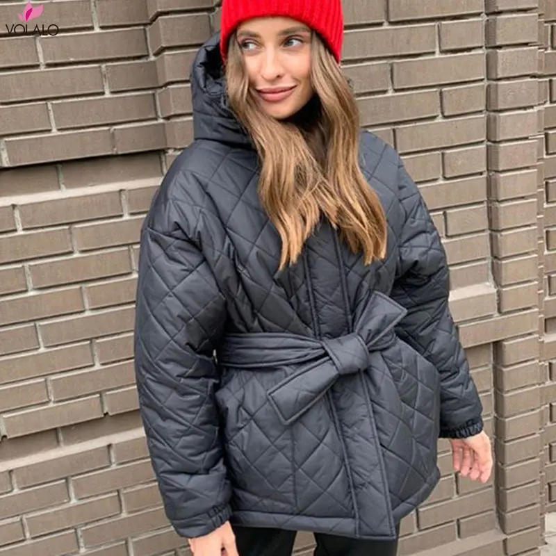 2023 Casual Loose Arygle Hooded Parkas Women Fashion Solid Thick Short Coats Women Elegant Tie Belt Cotton Jackets Female Ladies
2023 Casual Loose Arygle Hooded Parkas Women Fashion Solid Thick Short Coats Women Elegant Tie Belt Cotton Jackets Female Ladies