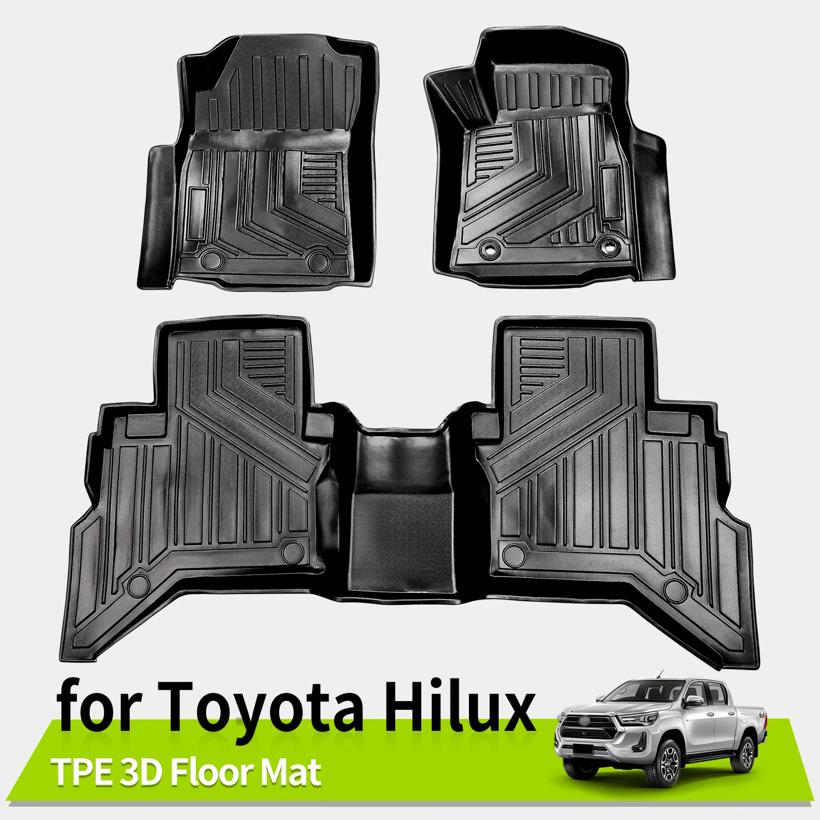 3D Floor Mats for Toyota Hilux 2015-2022 All-Weather Anti-Slip Waterproof Pads Accessories TPE Right Hand Driving
3D Floor Mats for Toyota Hilux 2015-2022 All-Weather Anti-Slip Waterproof Pads Accessories TPE Right Hand Driving