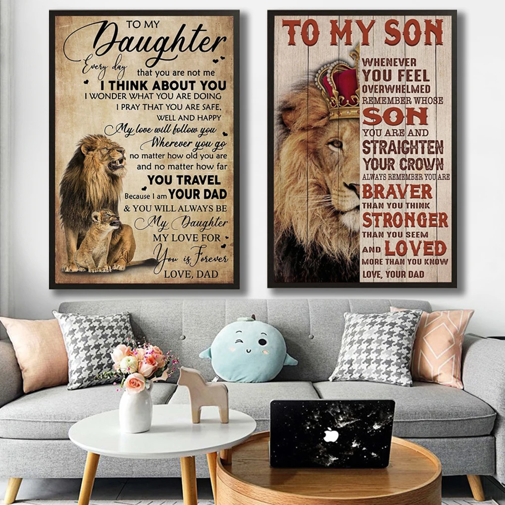 To My Son Lion Poster Letter Motivational Quote Art Posters and Prints Wall Canvas Painting Gift For Son Home Bedroom Decoration
To My Son Lion Poster Letter Motivational Quote Art Posters and Prints Wall Canvas Painting Gift For Son Home Bedroom Decoration