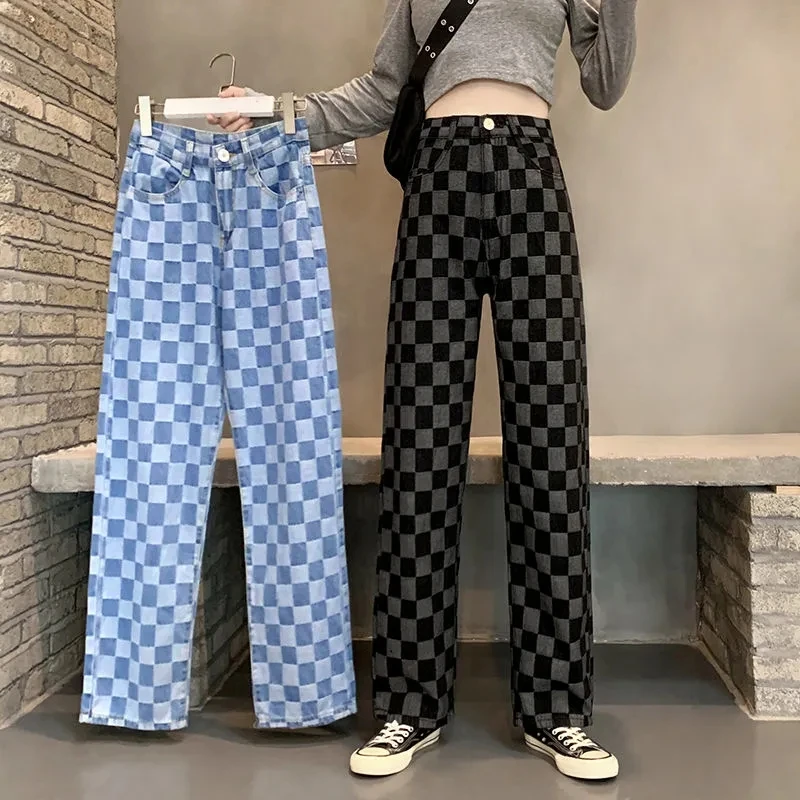 2022 New Plaid Jeans Women's Ins Loose Straight Jeans Casual All-match Mopping Pants Women's Trousers Spring Autumn Denim Pants
2022 New Plaid Jeans Women's Ins Loose Straight Jeans Casual All-match Mopping Pants Women's Trousers Spring Autumn Denim Pants
