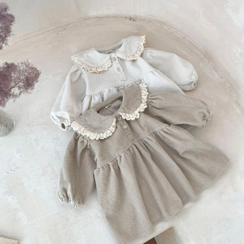 0-3Y Corduroy Toddler Girls Dresses Spring Kids Skirt Solid Vintage Peter Pan Collar Baby Girl Long Sleeve Casual Dress Vestidos
0-3Y Corduroy Toddler Girls Dresses Spring Kids Skirt Solid Vintage Peter Pan Collar Baby Girl Long Sleeve Casual Dress Vestidos