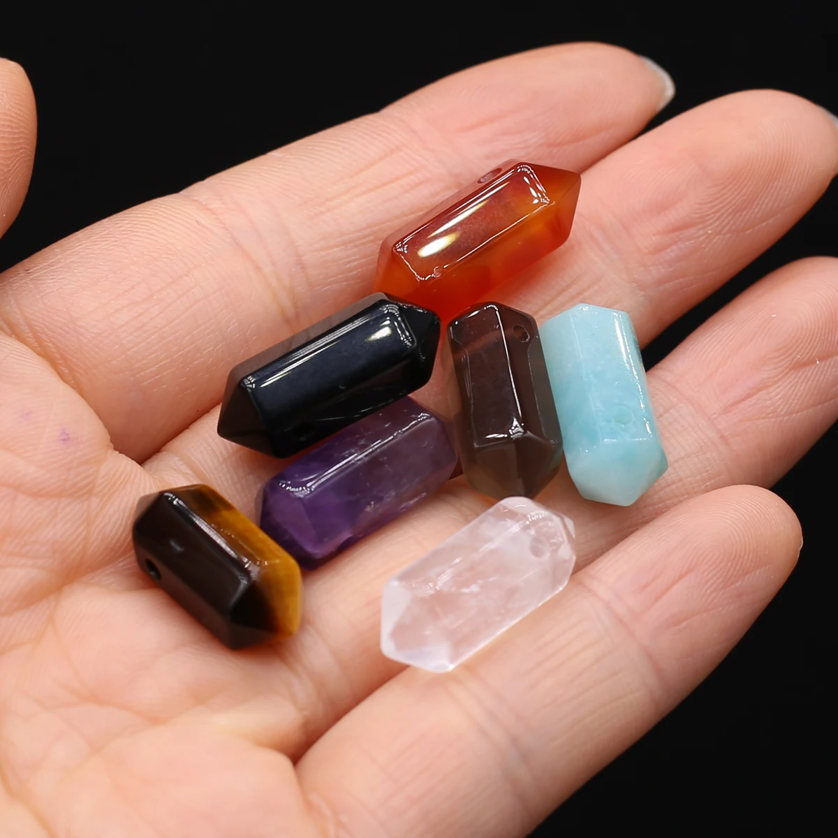 Natural Stone Pendants Cute Amethysts Tiger Eye Crystal Pillar Amulet for Jewelry Making Diy Women Necklace Earrings Gifts
Natural Stone Pendants Cute Amethysts Tiger Eye Crystal Pillar Amulet for Jewelry Making Diy Women Necklace Earrings Gifts