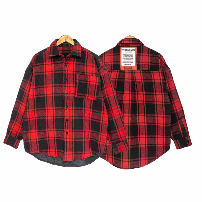 22SS Plaid Shirt Vetements Jacket Men Women EU Size Heavy Fabric Vetements Coat Hip Hop Autumn Winter Apex Legends Hentai
22SS Plaid Shirt Vetements Jacket Men Women EU Size Heavy Fabric Vetements Coat Hip Hop Autumn Winter Apex Legends Hentai