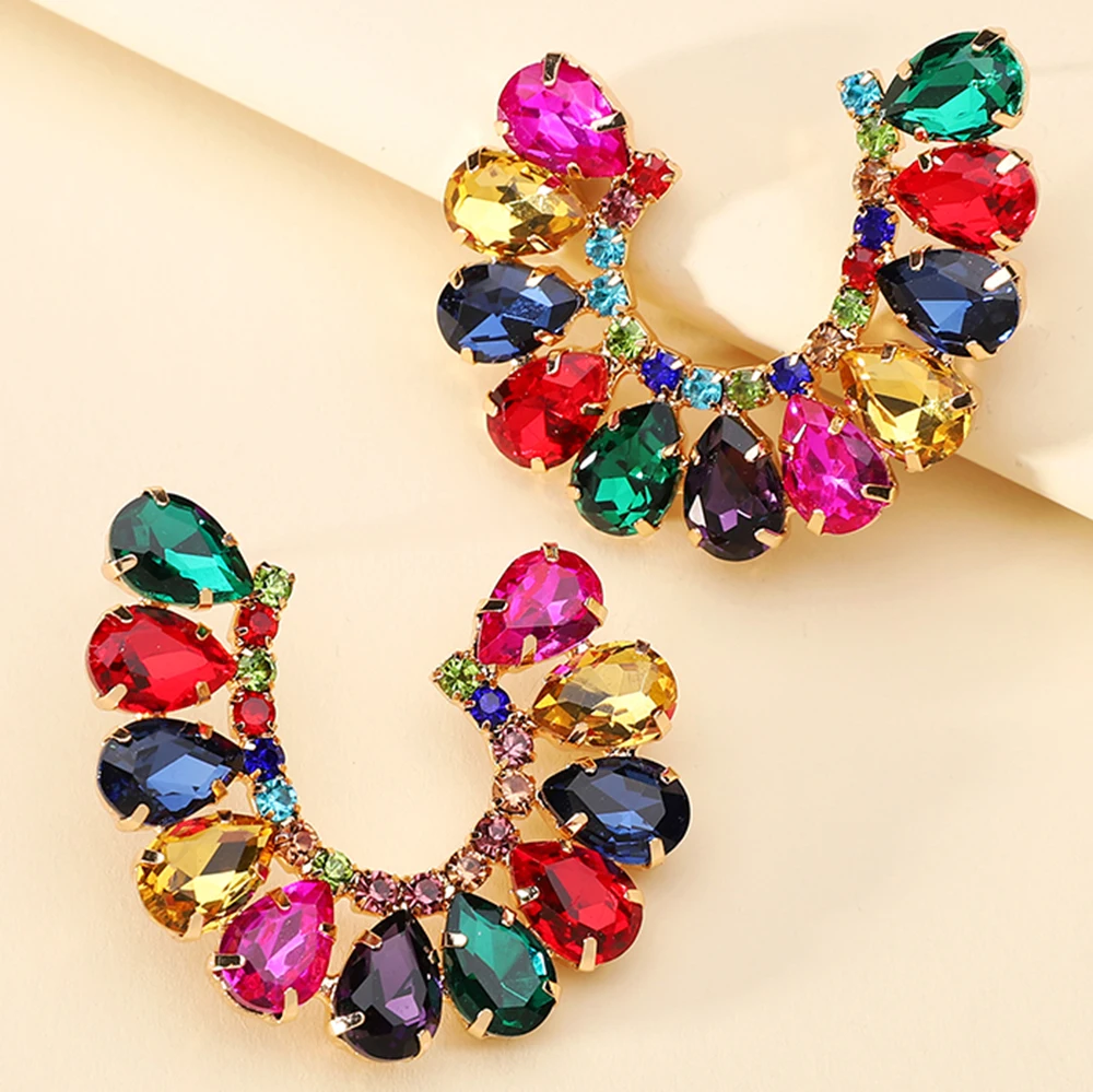 Bohemian Luxury Half Heart Full Glass Big Stud Earrings For Women Girl Charm Vintage Cute Design Statement Jewelry Accessories
Bohemian Luxury Half Heart Full Glass Big Stud Earrings For Women Girl Charm Vintage Cute Design Statement Jewelry Accessories
