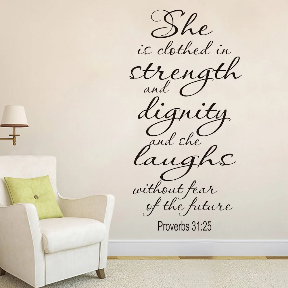1PC Peel and Stick Vinyl Bible Verse Removable Christian Proverbs 31:25 Wallpaper Wall Stickers
1PC Peel and Stick Vinyl Bible Verse Removable Christian Proverbs 31:25 Wallpaper Wall Stickers