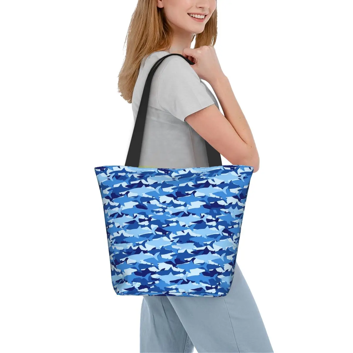

Женская сумка-шоппер из полиэстера, с принтом в виде животных