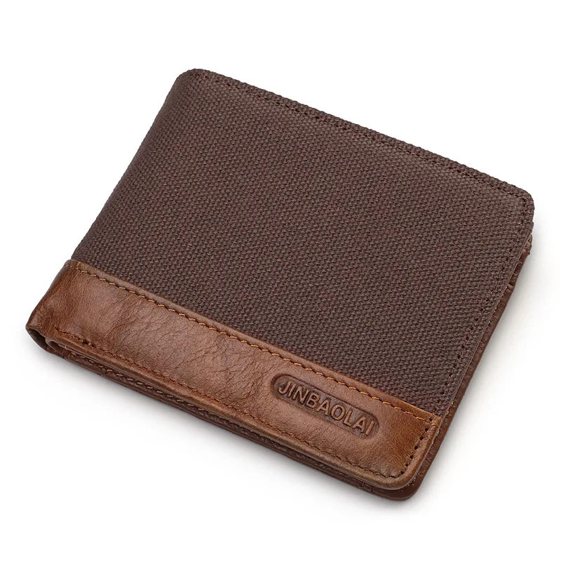 Men's Canvas Genuine Leather Splicing Wallet Male Two-fold Hasp Coin Purse Multi-function Card Holder Fashion Money Clip
Men's Canvas Genuine Leather Splicing Wallet Male Two-fold Hasp Coin Purse Multi-function Card Holder Fashion Money Clip