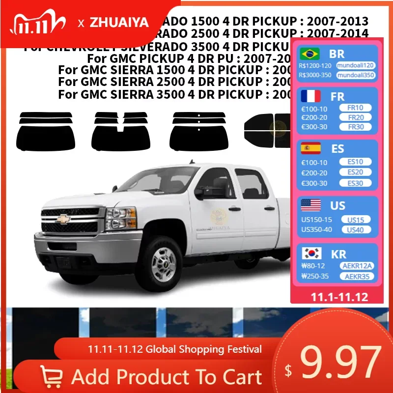 Нанокерамическая Автомобильная УФ-пленка Precut для окон, автомобильная оконная пленка для CHEVROLET SILVERADO 3500 4 DR PICKUP 2007-2014
Нанокерамическая Автомобильная УФ-пленка Precut для окон, автомобильная оконная пленка для CHEVROLET SILVERADO 3500 4 DR PICKUP 2007-2014