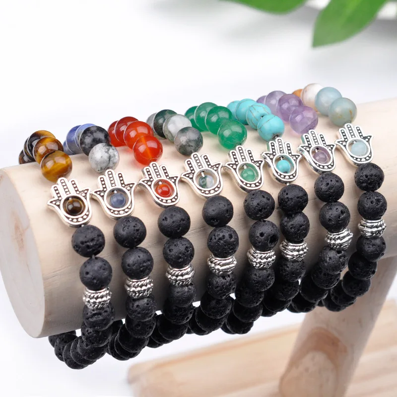 LAVA Tiger Eye Stone Carnelian Aventurine Quartz Amethyite Crystal Buddhist Palm Hamsa Bracelet Women Anime India Agate Turquois
LAVA Tiger Eye Stone Carnelian Aventurine Quartz Amethyite Crystal Buddhist Palm Hamsa Bracelet Women Anime India Agate Turquois