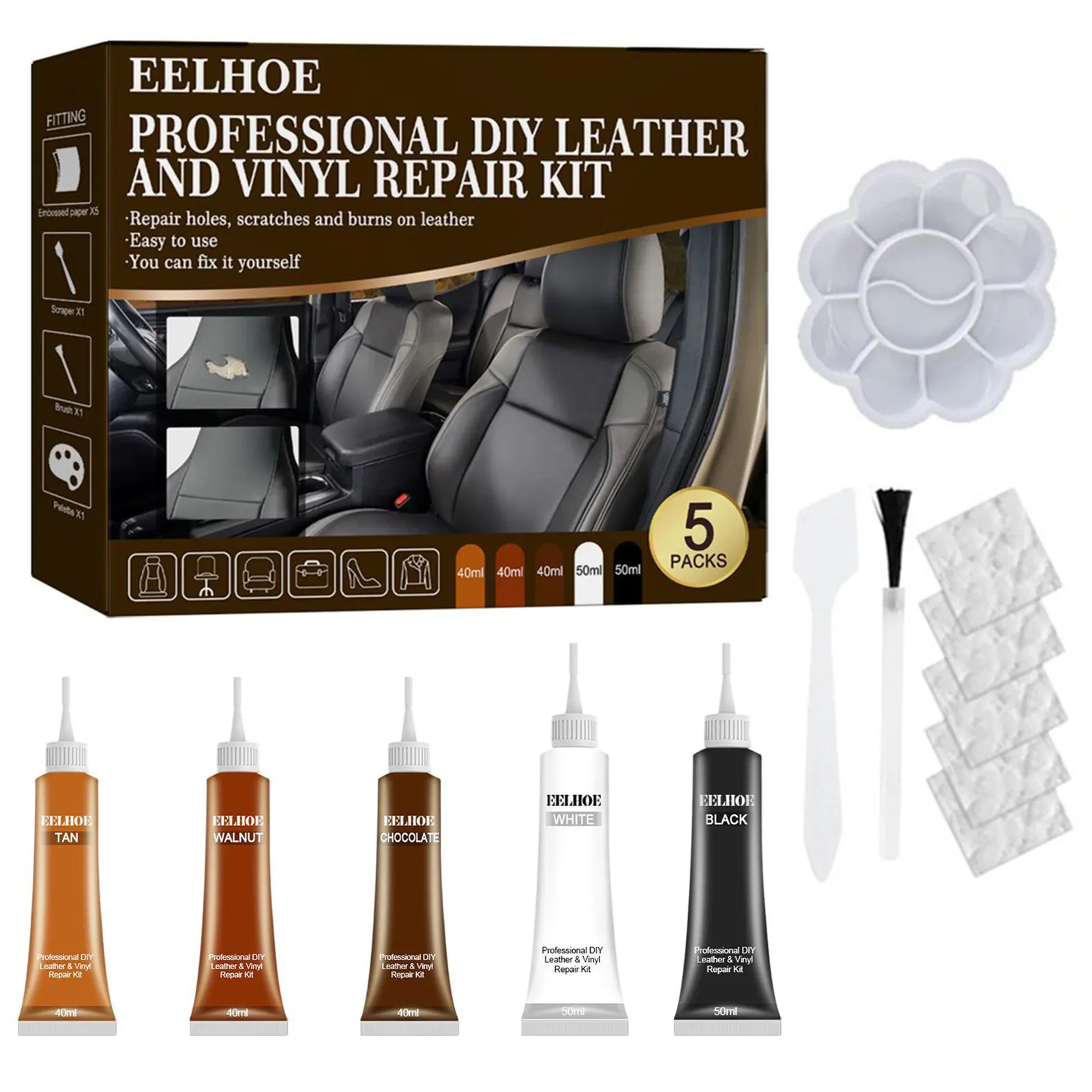 Car Leather Repair Kit 5 Colours Set Car Leather Crack Repair Leather Sofa Refinishing Cream For Car Seats Furniture Sofa Coats
Car Leather Repair Kit 5 Colours Set Car Leather Crack Repair Leather Sofa Refinishing Cream For Car Seats Furniture Sofa Coats