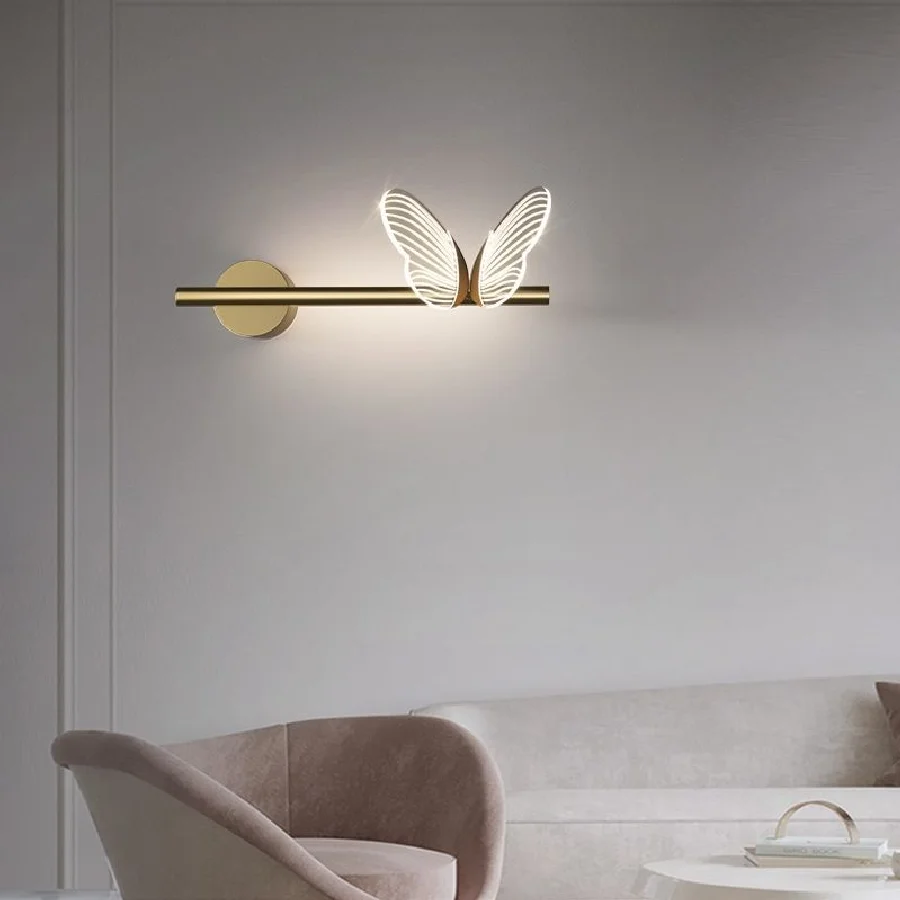 Modern LED Lights Bedside Wall Lamp Bedroom Gold Butterfly Crystal Wall Sconce for Balcony Living Room Background Wall Lighting
Modern LED Lights Bedside Wall Lamp Bedroom Gold Butterfly Crystal Wall Sconce for Balcony Living Room Background Wall Lighting