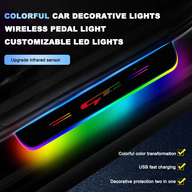 

Car Pedal LED Lights For Kia KN Sportage Rio Ceed Sorento Stonic Picanto GT K2 K3 K5 KX Venga Car Interiors Welcome Ambient Lamp