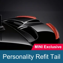 Spoiler Red Carbon Fiber Black Color Rear Spoiler Extension Lip Fins For Mini Cooper F56 F55 2014+ S /JCW Auto Part Styling