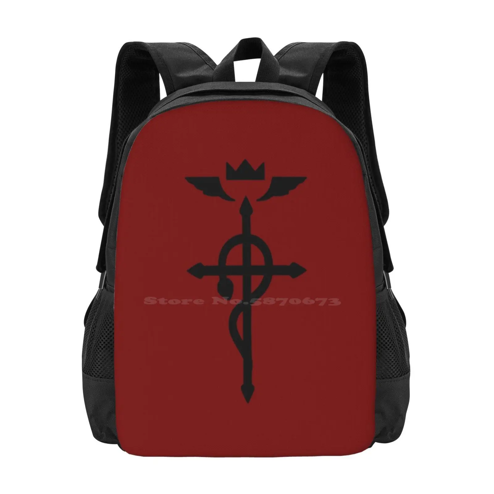 Fullmetal Alchemist-Flamel Insignia ( Black ) Pattern Design Bag Student'S Backpack Fullmetal Alchemist Brotherhood Fmab Edward
Fullmetal Alchemist-Flamel Insignia ( Black ) Pattern Design Bag Student'S Backpack Fullmetal Alchemist Brotherhood Fmab Edward