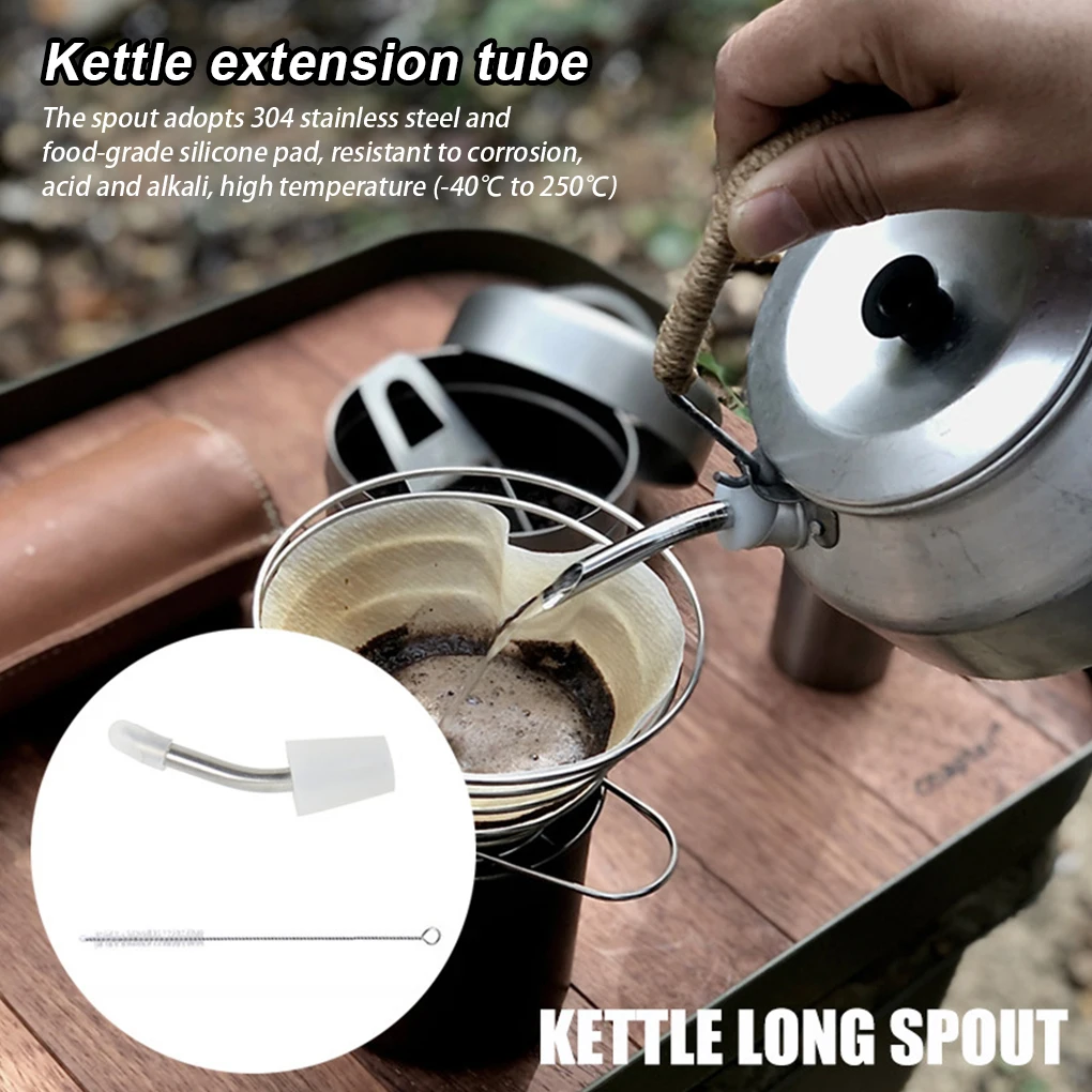 Outdoor Coffee Kettle Spout Hand Drip Heat-resistant Filter Extension Spouts with Cleaning Brush Conversion Backpacking
Outdoor Coffee Kettle Spout Hand Drip Heat-resistant Filter Extension Spouts with Cleaning Brush Conversion Backpacking