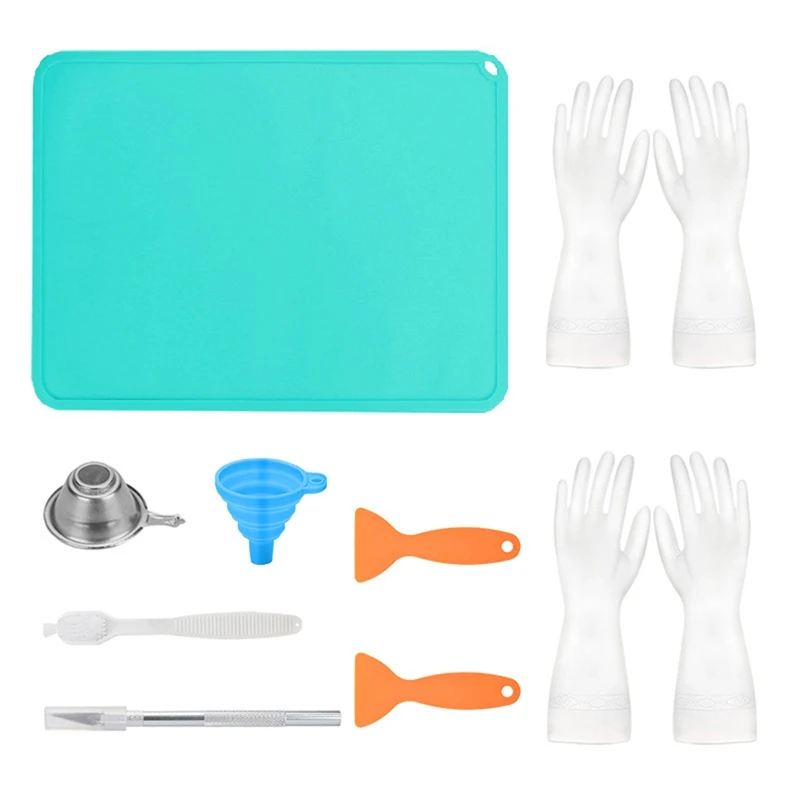 3D Printer Accessories Tool Kit, Silicone Pad Funnel Stainless Steel Resin Filter Cup Silicone Gloves Cleaning Brush Set
3D Printer Accessories Tool Kit, Silicone Pad Funnel Stainless Steel Resin Filter Cup Silicone Gloves Cleaning Brush Set