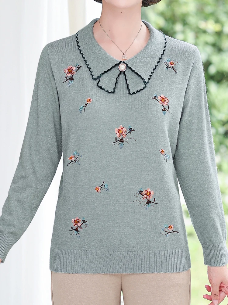Sweater Women Autumn New 2022 Pullover Long Sleeve Top Femme Women Clothing Floral Embroidery Lapel Sweaters For Women
Sweater Women Autumn New 2022 Pullover Long Sleeve Top Femme Women Clothing Floral Embroidery Lapel Sweaters For Women