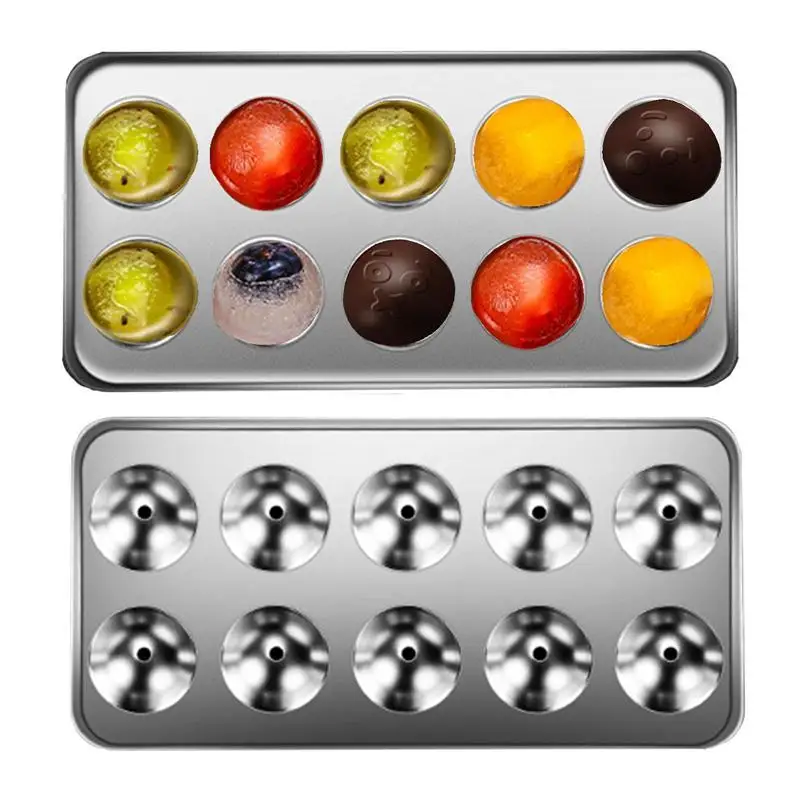 Round Ice Cube Trays Stainless Steel Press Type Food-Grade Ice Cube Tray With Mold For Freezer Ice Making
Round Ice Cube Trays Stainless Steel Press Type Food-Grade Ice Cube Tray With Mold For Freezer Ice Making