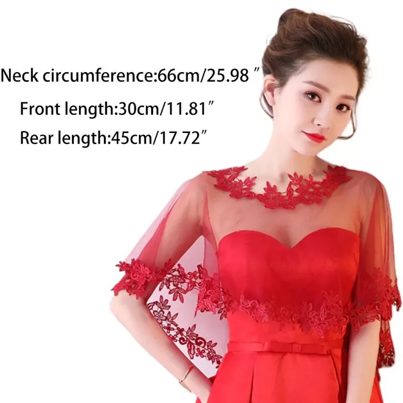 Single Layer Sheer High Low Wedding Shawl Wrap Floral Lace Applique Splicing Trim Bridal Evening Cape Shrug Capelet Bolero 
Single Layer Sheer High Low Wedding Shawl Wrap Floral Lace Applique Splicing Trim Bridal Evening Cape Shrug Capelet Bolero
