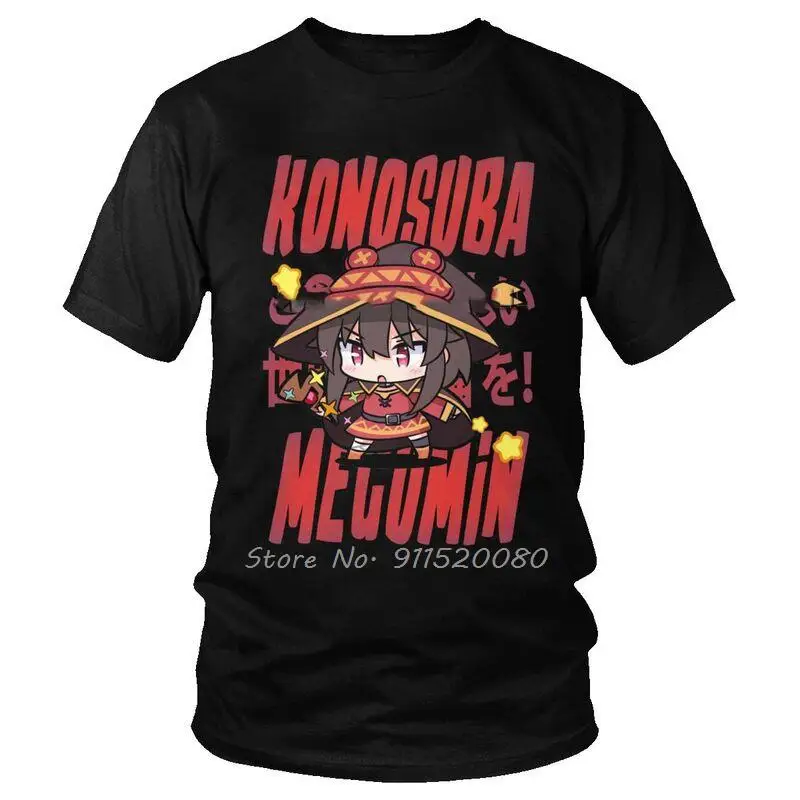 Konosuba Megumin Tshirt Men Fashion Tee Tops Cotton T Shirt Anime Kono Subarashii T-shirt Gift Harajuku Streetwear
Konosuba Megumin Tshirt Men Fashion Tee Tops Cotton T Shirt Anime Kono Subarashii T-shirt Gift Harajuku Streetwear