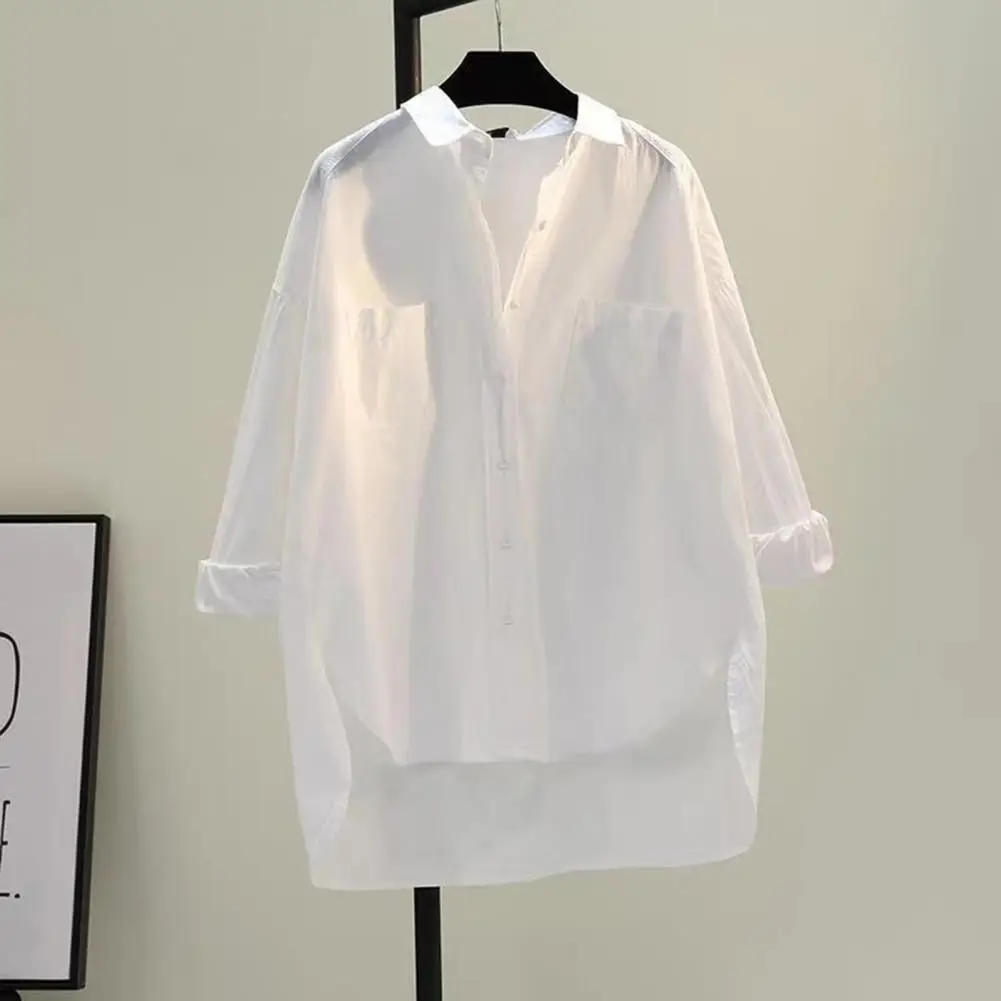 Comfortable Women Shirt Stylish Women's Lapel Blouse Casual Loose Fit High-low Hem for Spring Autumn Fashion Women Shirt Tops
Comfortable Women Shirt Stylish Women's Lapel Blouse Casual Loose Fit High-low Hem for Spring Autumn Fashion Women Shirt Tops