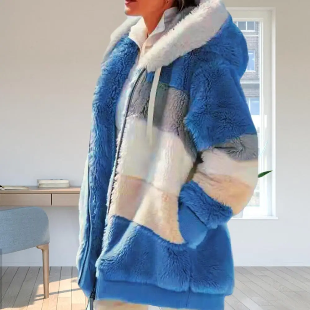 Warm Long Sleeve Jacket Autumn Winter Women Color Block Zipper Fluff Hooded Coat Jacket
Warm Long Sleeve Jacket Autumn Winter Women Color Block Zipper Fluff Hooded Coat Jacket