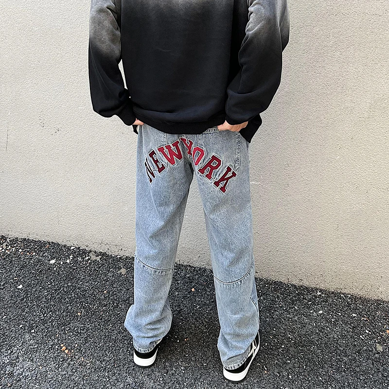2022 New Autumn Ins High Street Straight Leg Jean Letter Embroidered Jeans Fashion Washed Blue Jeans Pants for Men
2022 New Autumn Ins High Street Straight Leg Jean Letter Embroidered Jeans Fashion Washed Blue Jeans Pants for Men