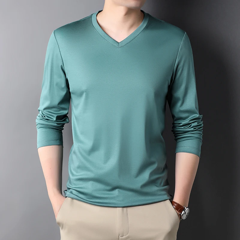 Top Grade New Fashion Brand V Neck Solid Color Plain Soft 100 % Cotton t Shirt Men Long Sleeve Tops Casual Mens Clothes
Top Grade New Fashion Brand V Neck Solid Color Plain Soft 100 % Cotton t Shirt Men Long Sleeve Tops Casual Mens Clothes