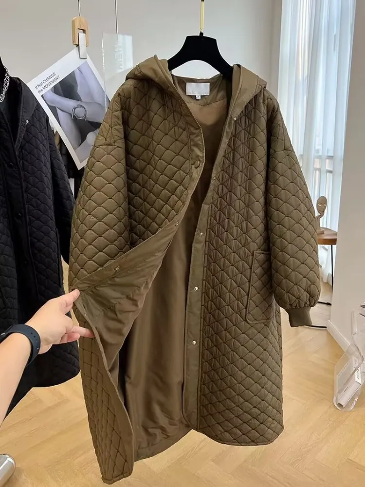 2023 Autumn Winter Women's Jackets for Women Super Hot Long Down Coat Black Loose Warm Parkas Plaid Top Casual Quilted Coats Fem
2023 Autumn Winter Women's Jackets for Women Super Hot Long Down Coat Black Loose Warm Parkas Plaid Top Casual Quilted Coats Fem
