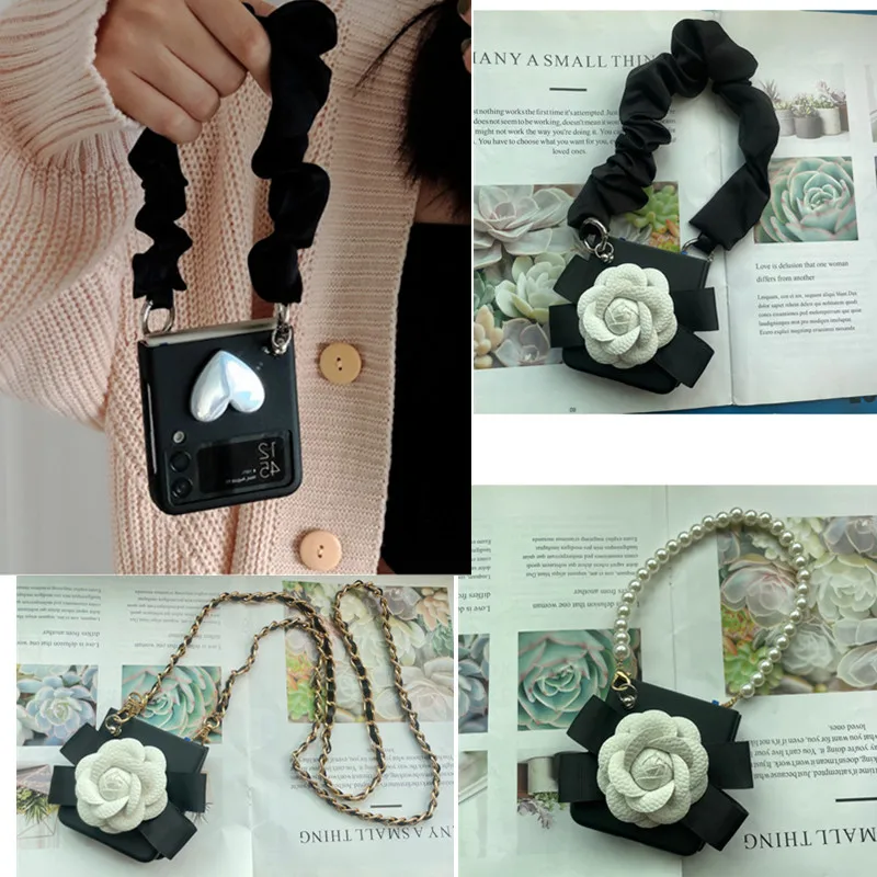 Flip4 Fashion DIY Flower Pearl Chain Crossbody Long Strap PC hard Case For Samsung Galaxy Z Flip 3 Case 5G 4G Z Flip3 Back Capa
Flip4 Fashion DIY Flower Pearl Chain Crossbody Long Strap PC hard Case For Samsung Galaxy Z Flip 3 Case 5G 4G Z Flip3 Back Capa
