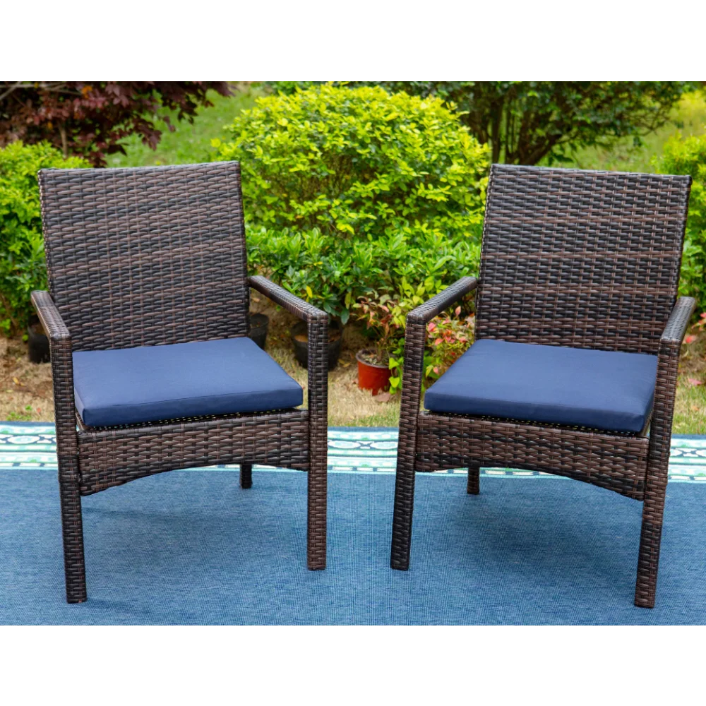 MF Studio 2-Piece Outdoor Patio Rattan Dining Chair with Navy Blue Cushions, Dark Brown
MF Studio 2-Piece Outdoor Patio Rattan Dining Chair with Navy Blue Cushions, Dark Brown