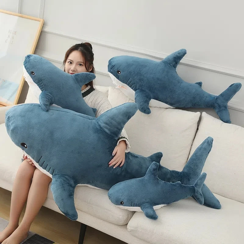 

Игрушка плюшевая Акула 30-140 см, огромная кукла, подарок для детей, мягкая набивная подушка для чтения в виде животного, подарок на день рожден...