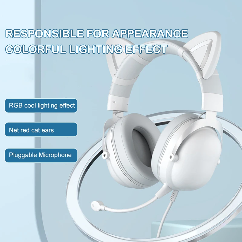 X11 Cute Cat Ear Headphsets Gaming Headphone High-quality Stereo Computer Live Game Earphone with Microphone Support Dropship
X11 Cute Cat Ear Headphsets Gaming Headphone High-quality Stereo Computer Live Game Earphone with Microphone Support Dropship