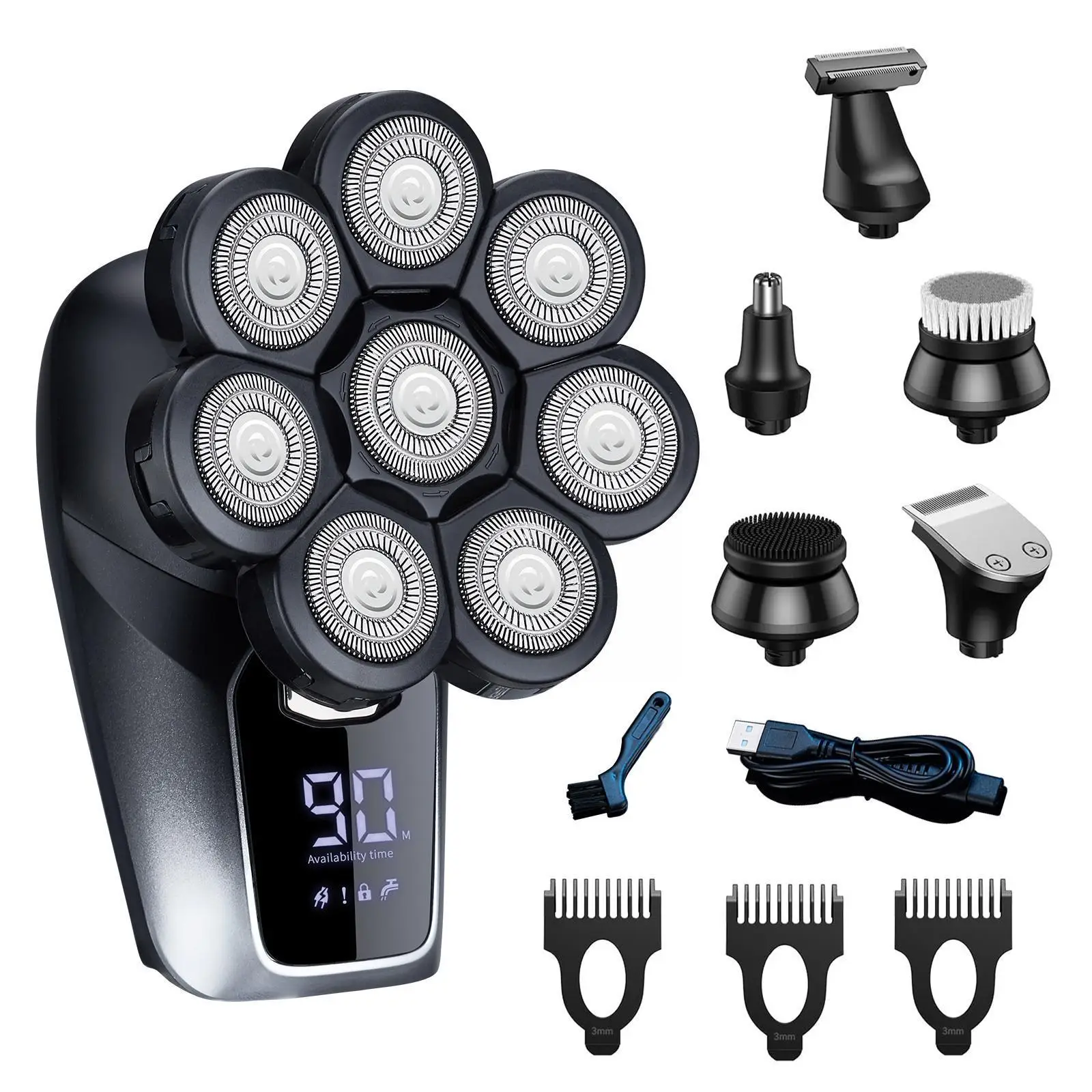 8D Face Head Electric Shavers For Bald Men Electric Bald Head Shaver With Nose Hair Trimmer Upgrade Waterproof Rotary Shave K5K6
8D Face Head Electric Shavers For Bald Men Electric Bald Head Shaver With Nose Hair Trimmer Upgrade Waterproof Rotary Shave K5K6