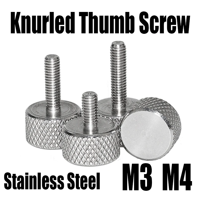 2PCS M3 M4 Knurled Thumb Screw Stainless Steel Round Flat Head Hand Tighten Adjust Screw For DIY/Retrofit Accessories Etc
2PCS M3 M4 Knurled Thumb Screw Stainless Steel Round Flat Head Hand Tighten Adjust Screw For DIY/Retrofit Accessories Etc