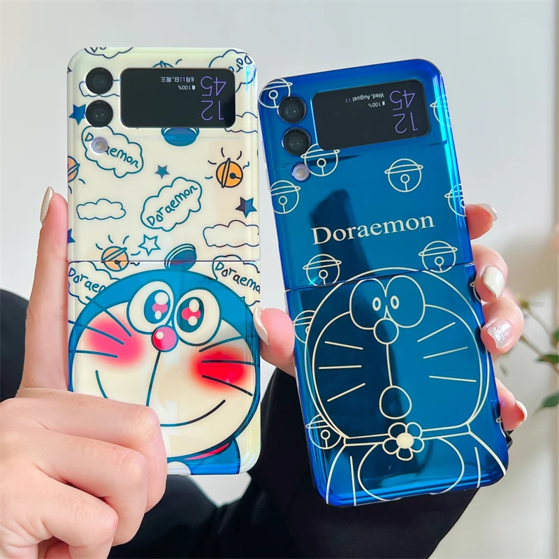 

Funny Cute Cartoon Phone Case For Samsung Galaxy Z Flip 4 3 Cover Blu-ray Silicone Protective Cases For Z Flip3 Flip4 5G Capa