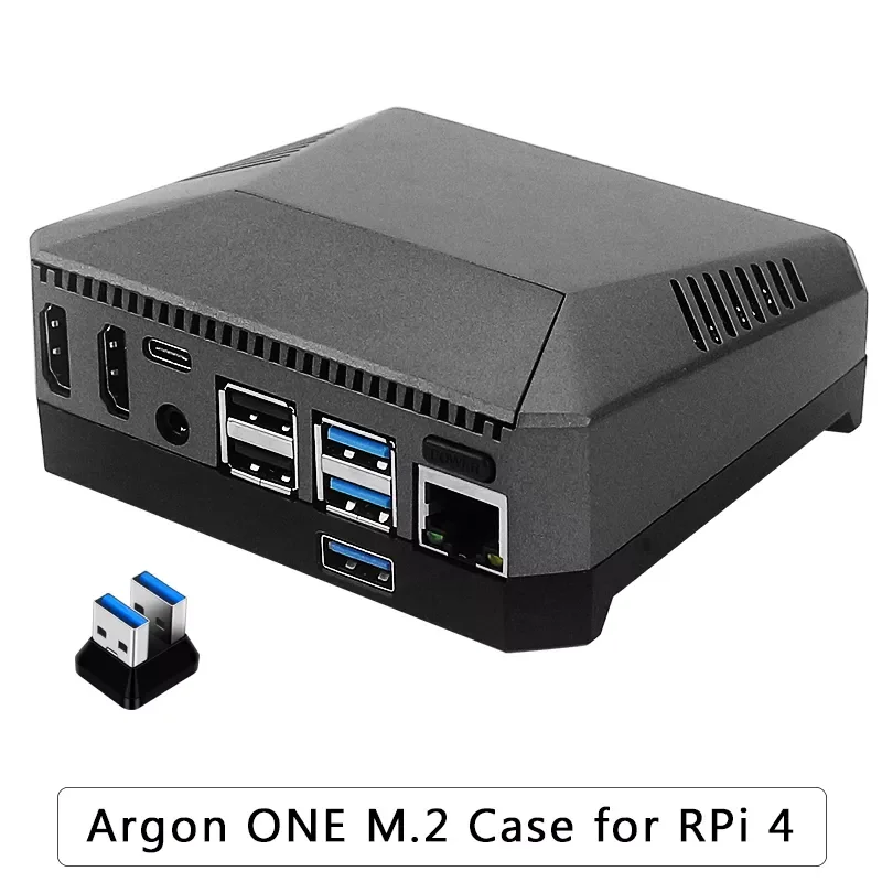 New Argon One M.2 Aluminum Case for Raspberry Pi 4 Model B with M.2 SSD Expansion Slot GPIO Cover Cooling Fan for Raspberry Pi 4
New Argon One M.2 Aluminum Case for Raspberry Pi 4 Model B with M.2 SSD Expansion Slot GPIO Cover Cooling Fan for Raspberry Pi 4