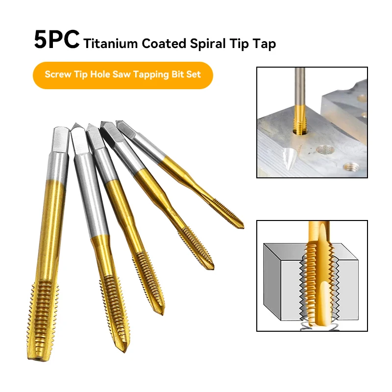 5 Pcs Tap Drill Bits Set Hex Shank Titanium Plated Bits HSS Screw Thread Bit Screw Compound Tap Bit Hand Tools M3 M4 M5 M6 M8
5 Pcs Tap Drill Bits Set Hex Shank Titanium Plated Bits HSS Screw Thread Bit Screw Compound Tap Bit Hand Tools M3 M4 M5 M6 M8